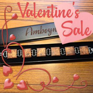 Valentine's sale offer for the Sharp Blue Amboyna bracelet product