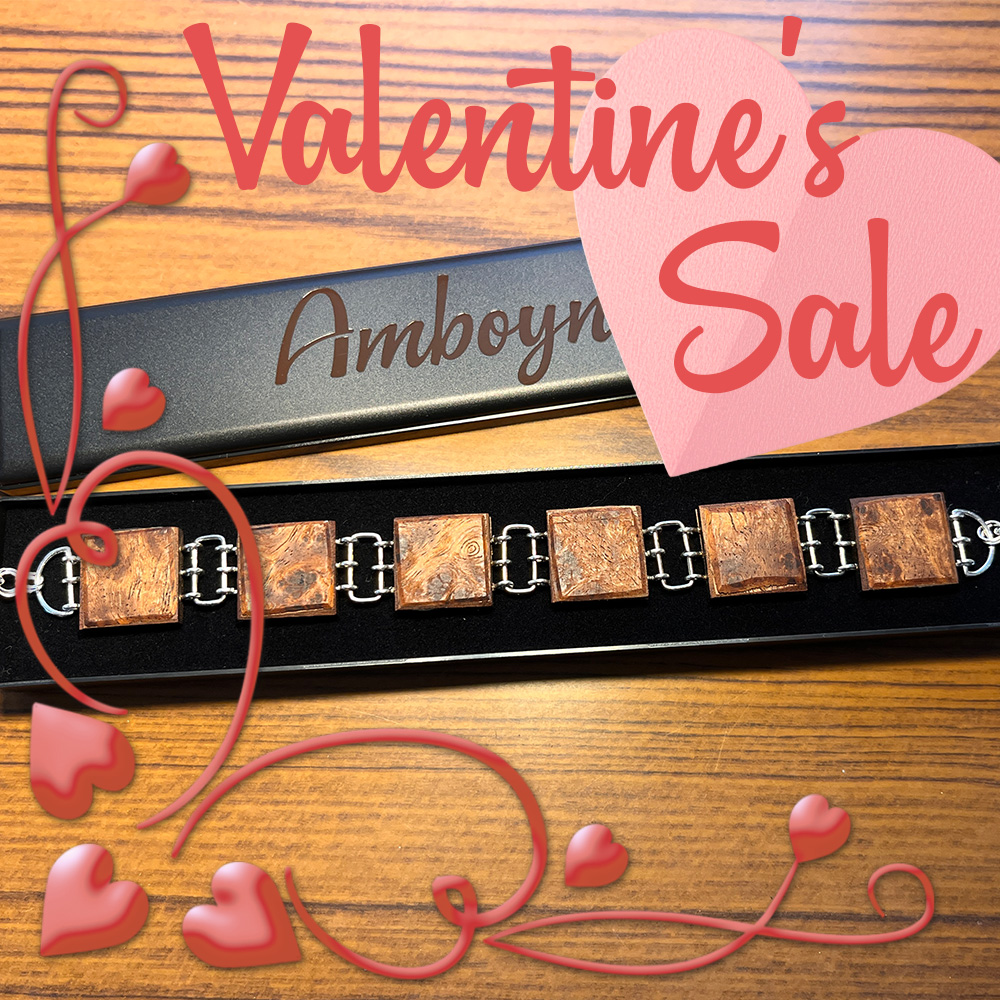 Valentine's sale offer for the Sharp Blue Amboyna bracelet product